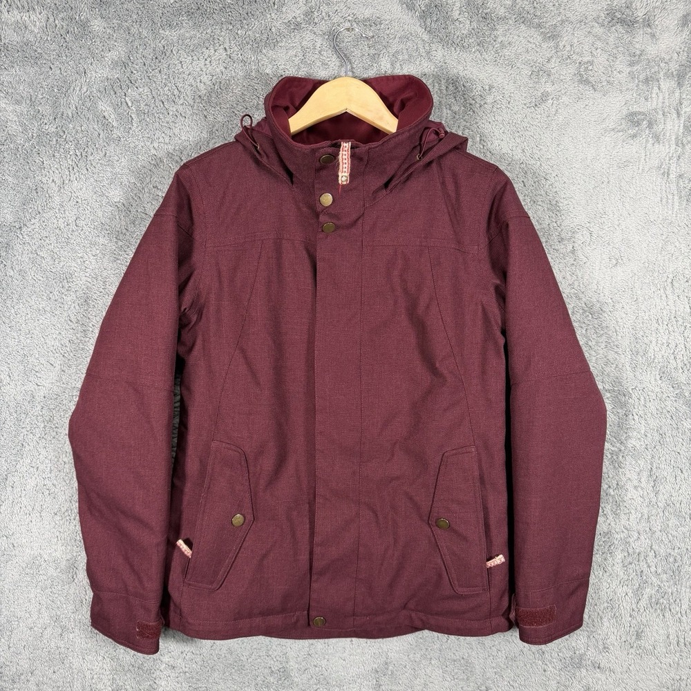 Burton Jet Set Jacket Womens M Burgundy Hooded Dryride Thermolite Insulated Coat
